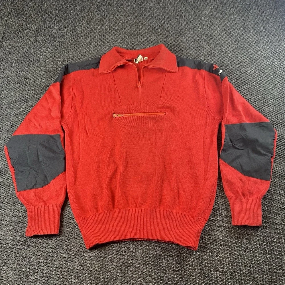 Vintage The North Face Extreme Red Quarter Zip Sweater Men M/L pouch 90s